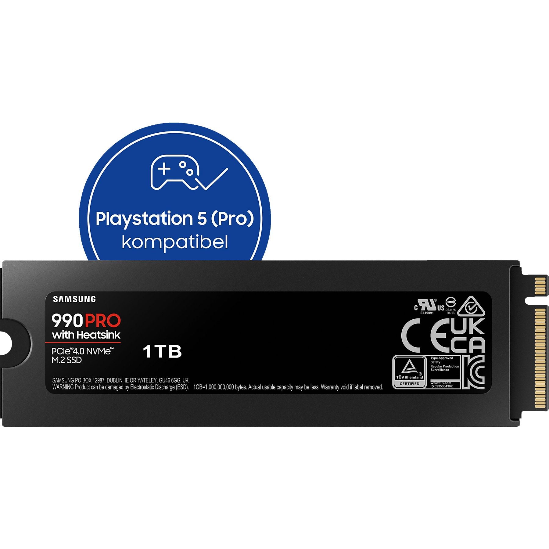 SAMSUNG 990 PRO Heatsink PS5 1TB, Gaming Festplatte, Schwarz