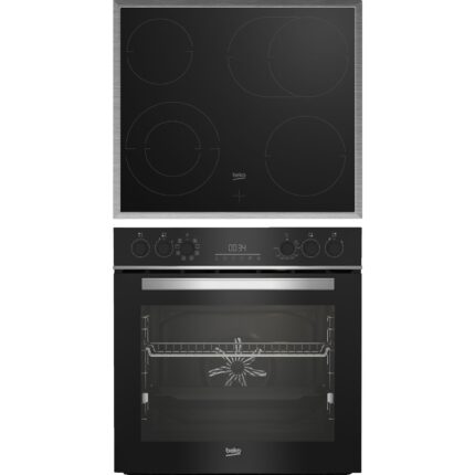 BEKO BBUM13329XS, Einbauherdset (Glaskeramikkochfeld, A, 72 l)